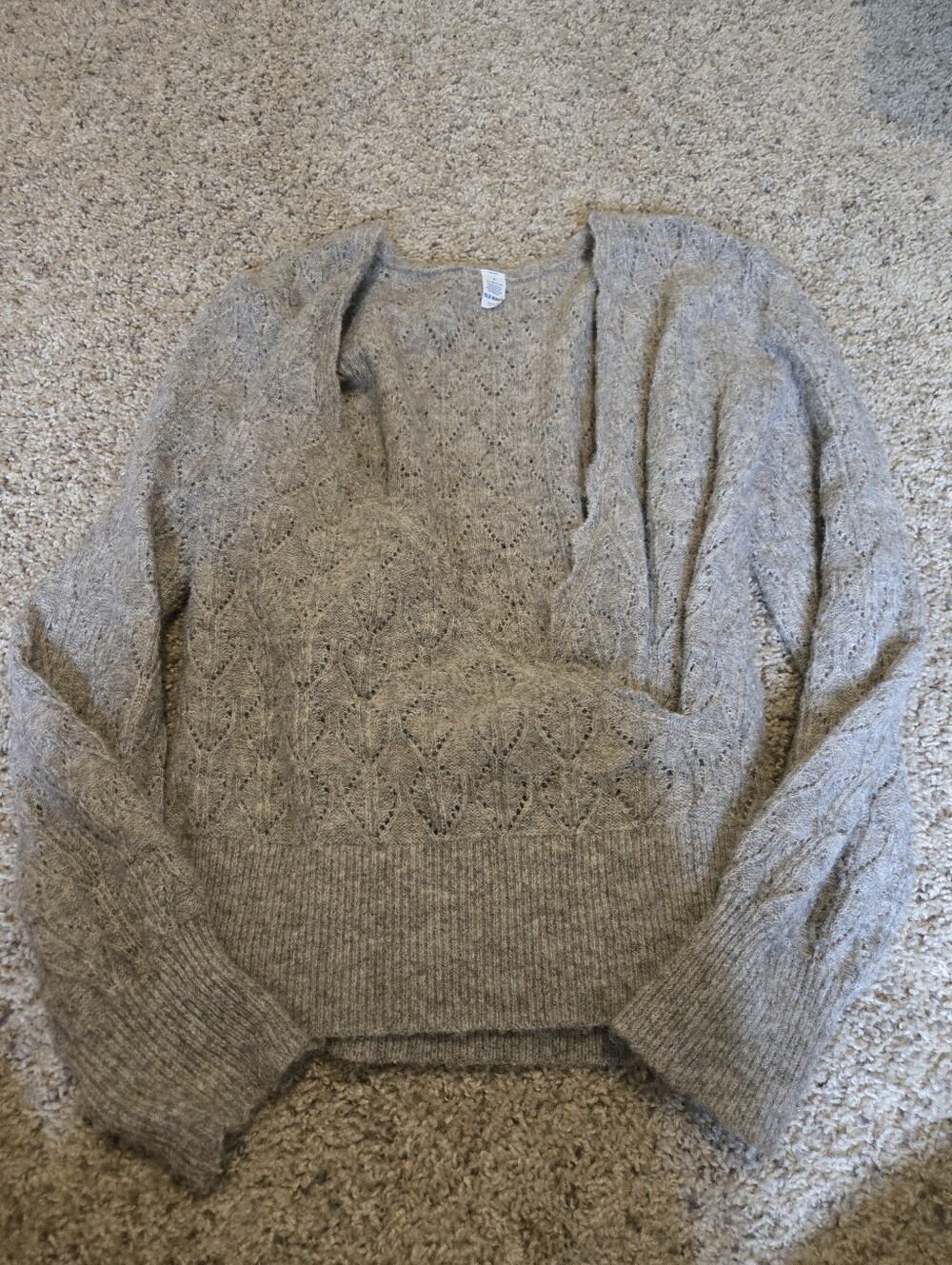 Old Navy Cozy Open-Front Knit Sweater Cardigan - Light Taupe